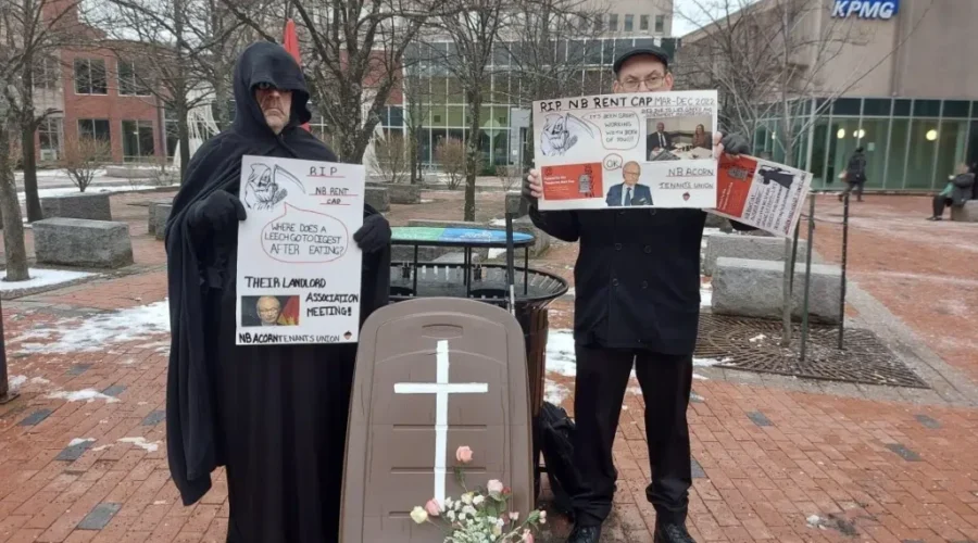 Advocates Hold Mock Funeral For N.B. Rent Cap