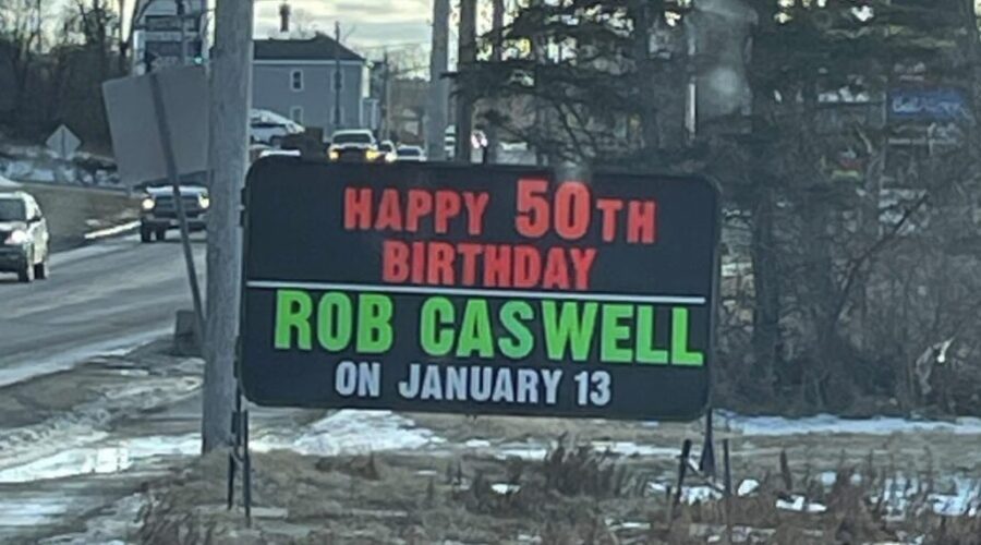 A Birthday road sign!