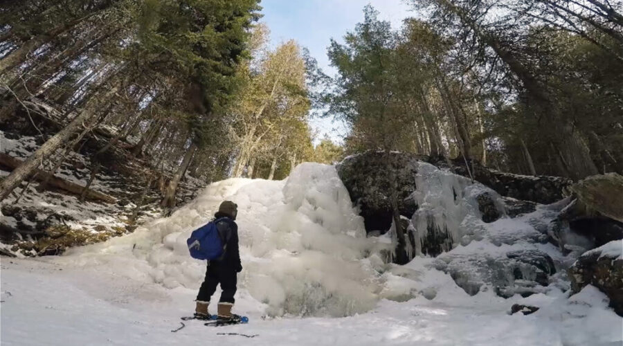 VIDEO: Snowshoeing to St. Paddy’s Falls