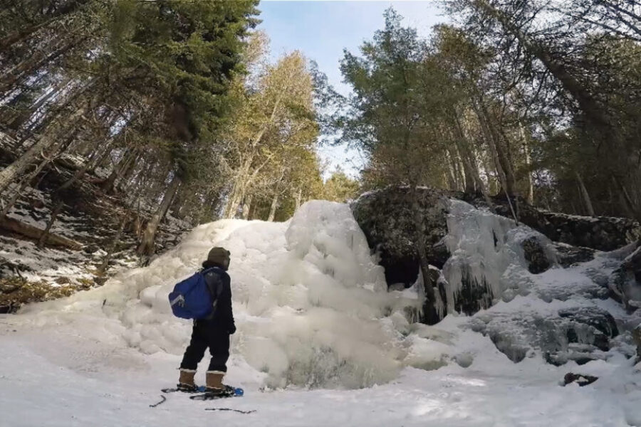 VIDEO: Snowshoeing to St. Paddy’s Falls